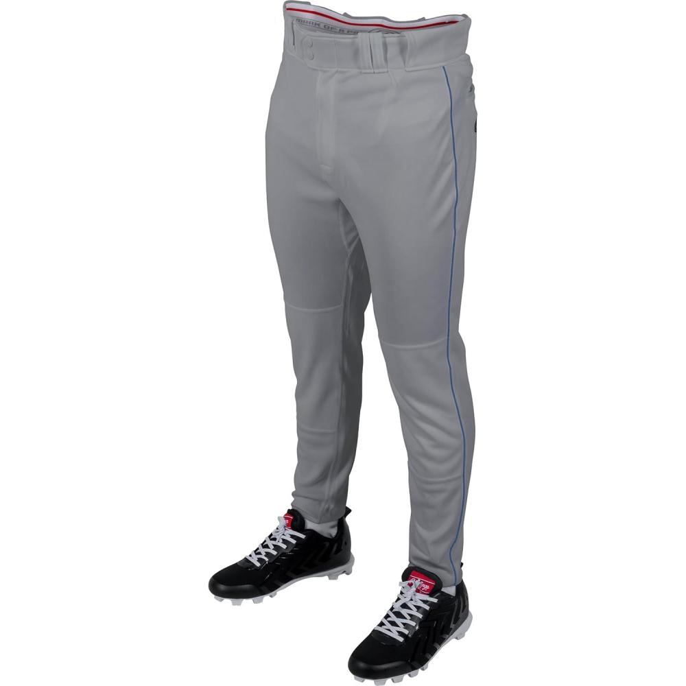 imageRawlings  Mens Pro 150 Series Baseball Pants  Pro Taper Fit  Adult Sizes  Piped  Multiple ColorsGrey  Royal