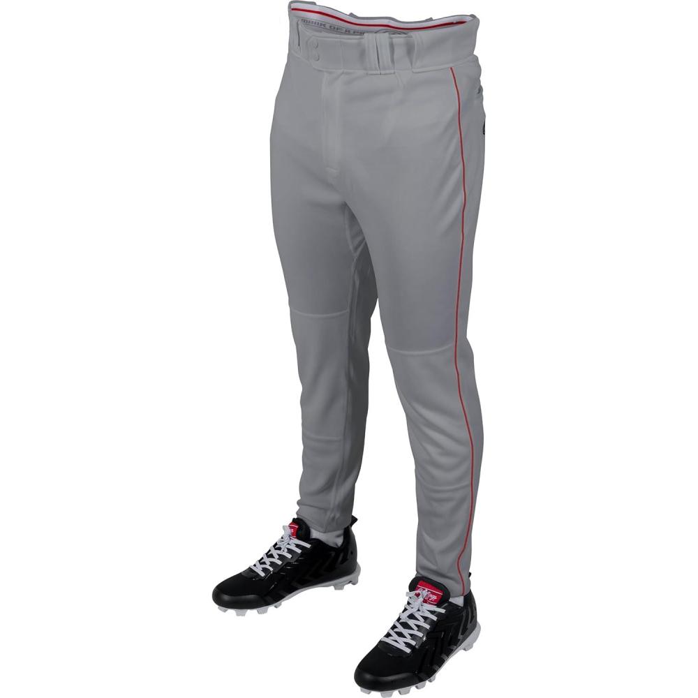 imageRawlings  Mens Pro 150 Series Baseball Pants  Pro Taper Fit  Adult Sizes  Piped  Multiple ColorsGrey  Scarlet