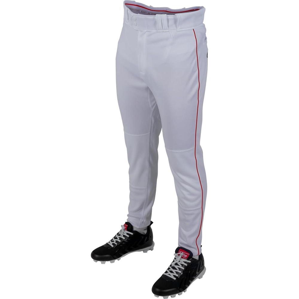 imageRawlings  Mens Pro 150 Series Baseball Pants  Pro Taper Fit  Adult Sizes  Piped  Multiple ColorsWhite  Scarlet