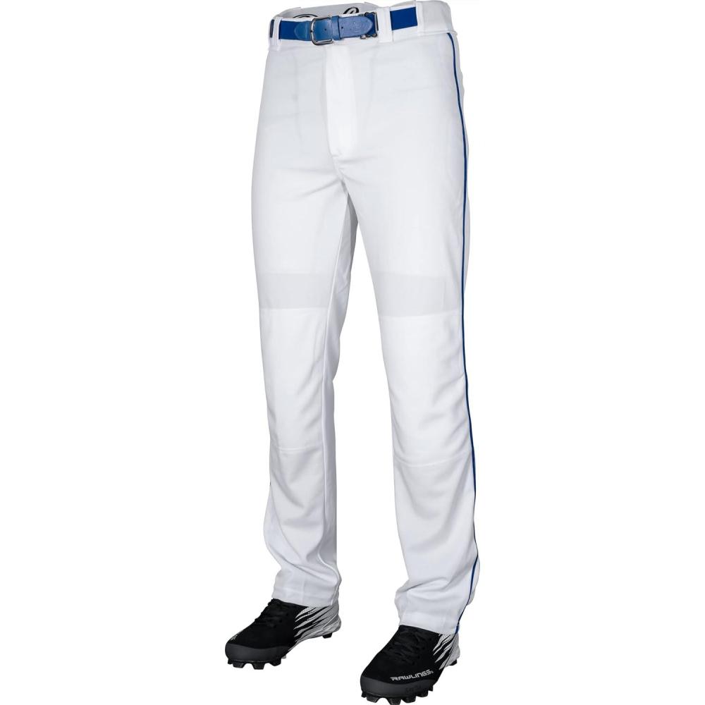 imageRawlings  PRO 150 Series Baseball Pants  Full Length SemiRelaxed Fit  Youth Sizes  Piped  Multiple ColorsWhite  Royal