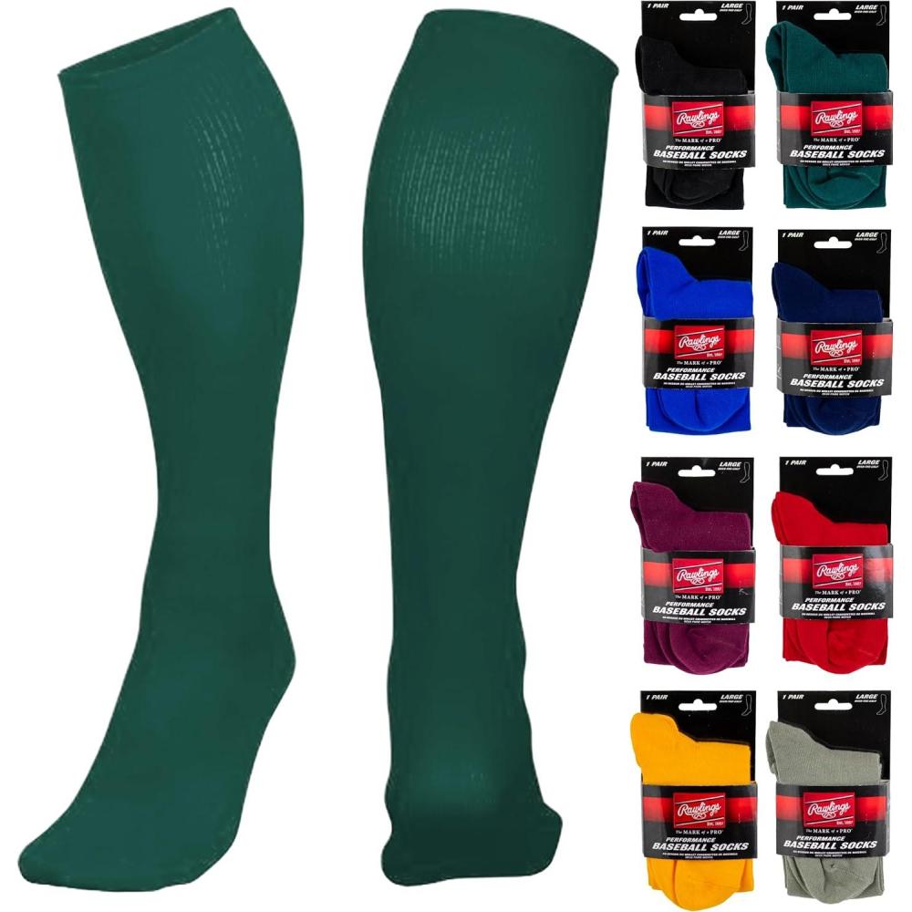 imageRawlings  Performance Baseball Socks  1 Pair  Multiple Sizes amp ColorsDark Green