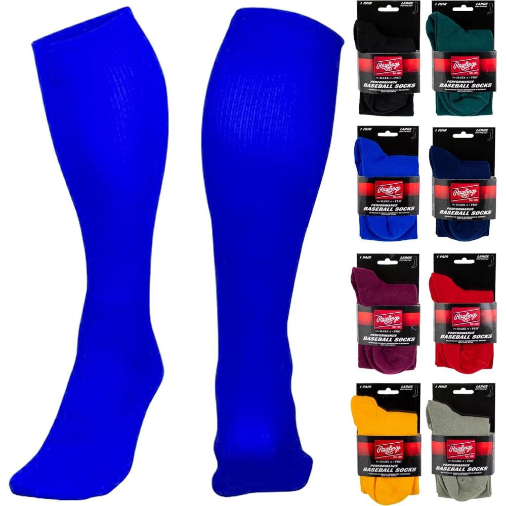 imageRawlings  Performance Baseball Socks  1 Pair  Multiple Sizes amp ColorsRoyal Blue