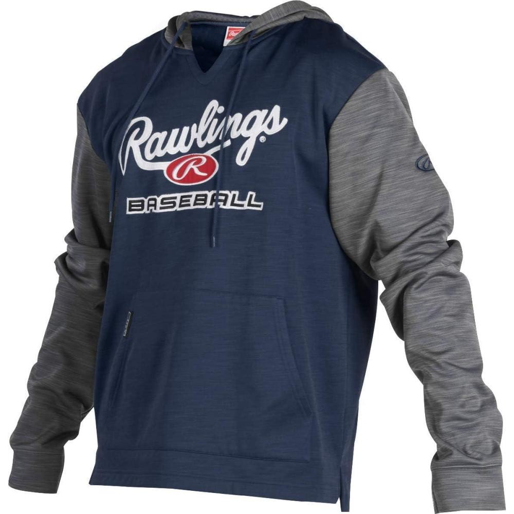 imageRawlings Adult 2Tone LongSleeve Fleece Rawlings Baseball Performance HoodieNavyGrey