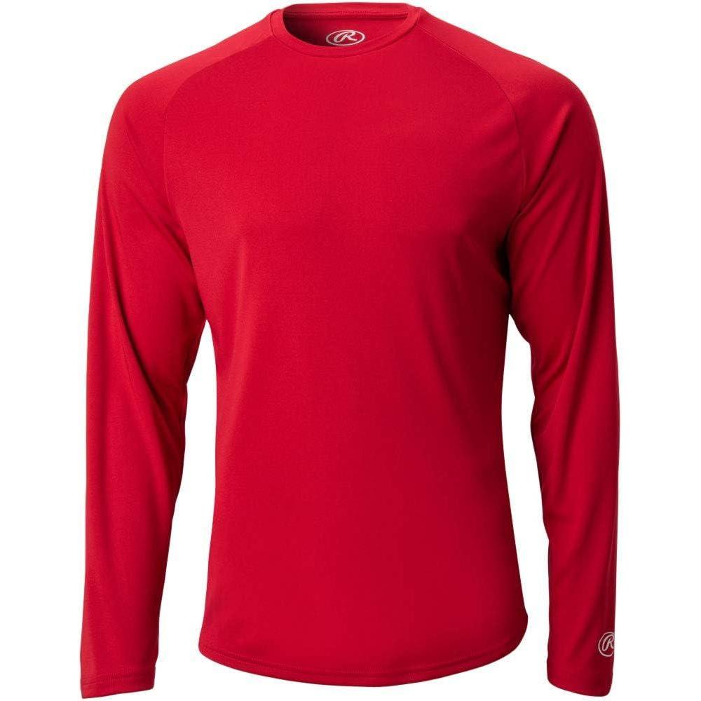 imageRawlings Mens Adult Tech Long Sleeve Shirt SeriesScarlet Red