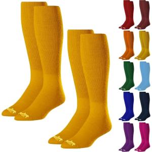 Rawlings | 2 Pair | Athletic Socks | Baseball/Softball | Multiple Sizes/Colors(Light Orange)
