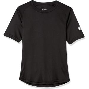 Rawlings | Boy’s Athletic Tech Short Sleeve Shirt | Youth Sizes | Multiple Colors(Black)
