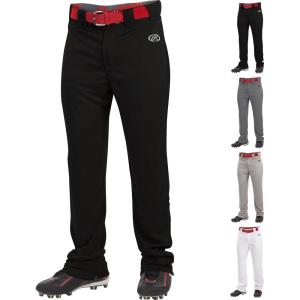 Rawlings | Boy’s Launch Series Baseball Pants | Full Length Semi-Relaxed Fit | Youth Sizes | Solid | Multiple Colors(Black)
