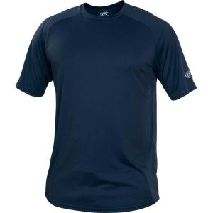 Rawlings | Men’s Athletic Tech Short Sleeve Shirt | Adult Sizes | Multiple Colors(Navy)