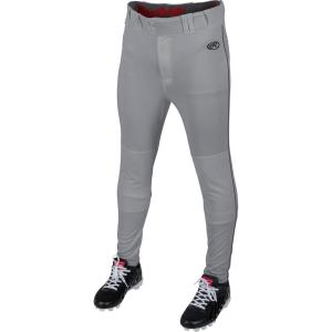 Rawlings | Men’s Launch Series Baseball Pants | Pro Taper Fit | Adult Sizes | Piped | Multiple Colors(Grey / Black)