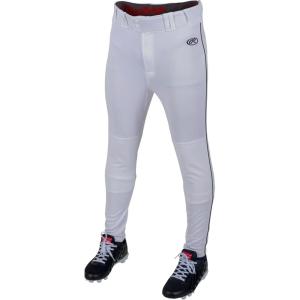 Rawlings | Men’s Launch Series Baseball Pants | Pro Taper Fit | Adult Sizes | Piped | Multiple Colors(White / Black)