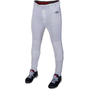 Rawlings | Men’s Launch Series Baseball Pants | Pro Taper Fit | Adult Sizes | Piped | Multiple Colors(White / Navy)