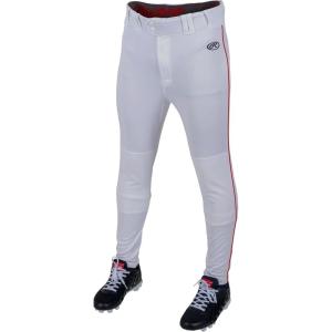 Rawlings | Men’s Launch Series Baseball Pants | Pro Taper Fit | Adult Sizes | Piped | Multiple Colors(White / Scarlet)