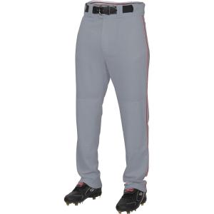 Rawlings | PRO 150 Series Baseball Pants | Full Length Semi-Relaxed Fit | Youth Sizes | Piped | Multiple Colors(Grey/Red)