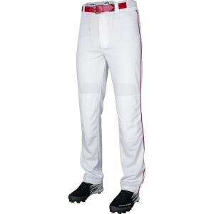 Rawlings | PRO 150 Series Baseball Pants | Full Length Semi-Relaxed Fit | Youth Sizes | Piped | Multiple Colors(White / Red)