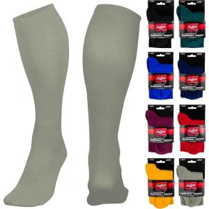 Rawlings | Performance Baseball Socks | 1 Pair | Multiple Sizes & Colors(Grey)