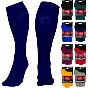 Rawlings | Performance Baseball Socks | 1 Pair | Multiple Sizes & Colors(Navy)