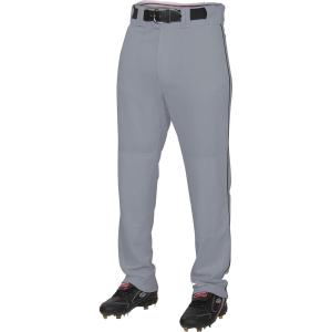 Rawlings PRO 150 Series Baseball Pant | Full Length Semi-Relaxed Fit | Adult Sizes | Piped Color Options(Grey/Dark Green)