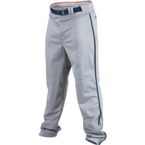 Rawlings PRO 150 Series Baseball Pant | Full Length Semi-Relaxed Fit | Adult Sizes | Piped Color Options(Grey/Navy)