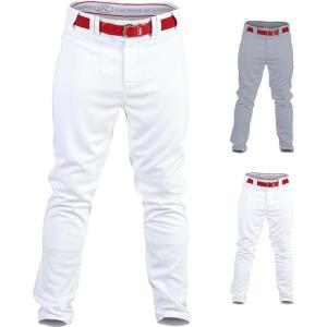 Rawlings PRO 150 Series Baseball Pant | Full Length Semi-Relaxed Fit | Adult Sizes | Piped Color Options(White)