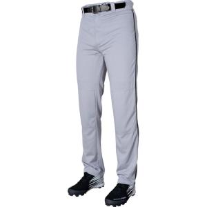 Rawlings Semi-Relaxed Full Length Baseball Pant | Solid & Piped Options | Youth Sizes | Multiple Colors(Grey / Black)