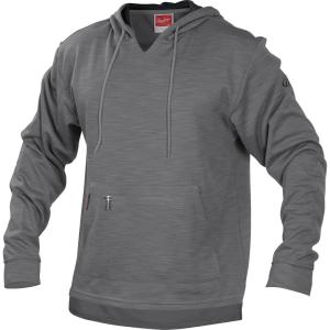 Rawlings mens Rawlings Adult Brushed Performance Fleece Hoodie Series(Grey)