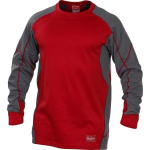 Rawlings mens Rawlings Adult Dugout Fleece Pullover Series(Scarlet Red)