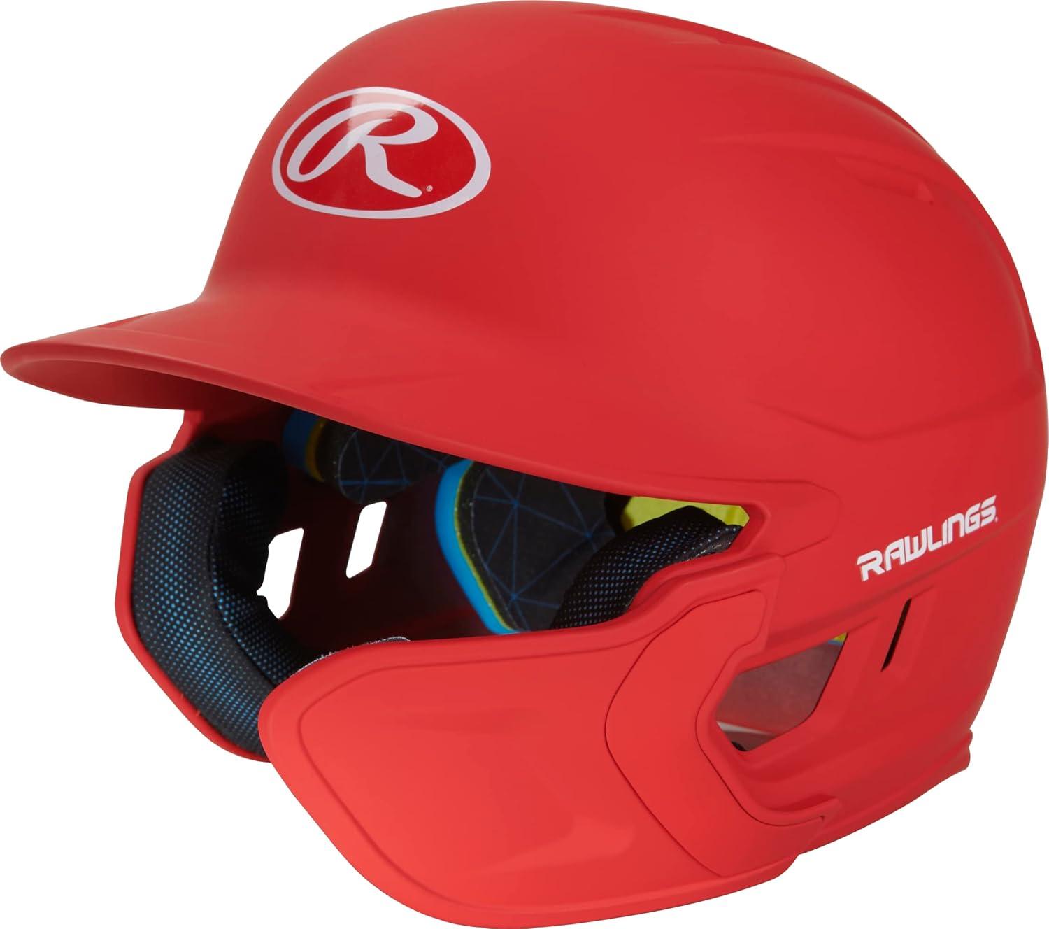 imageRawlings  MACH Adjust Baseball Batting Helmet  Adjustable Face Guard  Matte  JR amp SR Sizes  Multiple ColorsMatte Scarlet