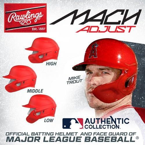 imageRawlings  MACH Adjust Baseball Batting Helmet  Adjustable Face Guard  Matte  JR amp SR Sizes  Multiple ColorsMatte White