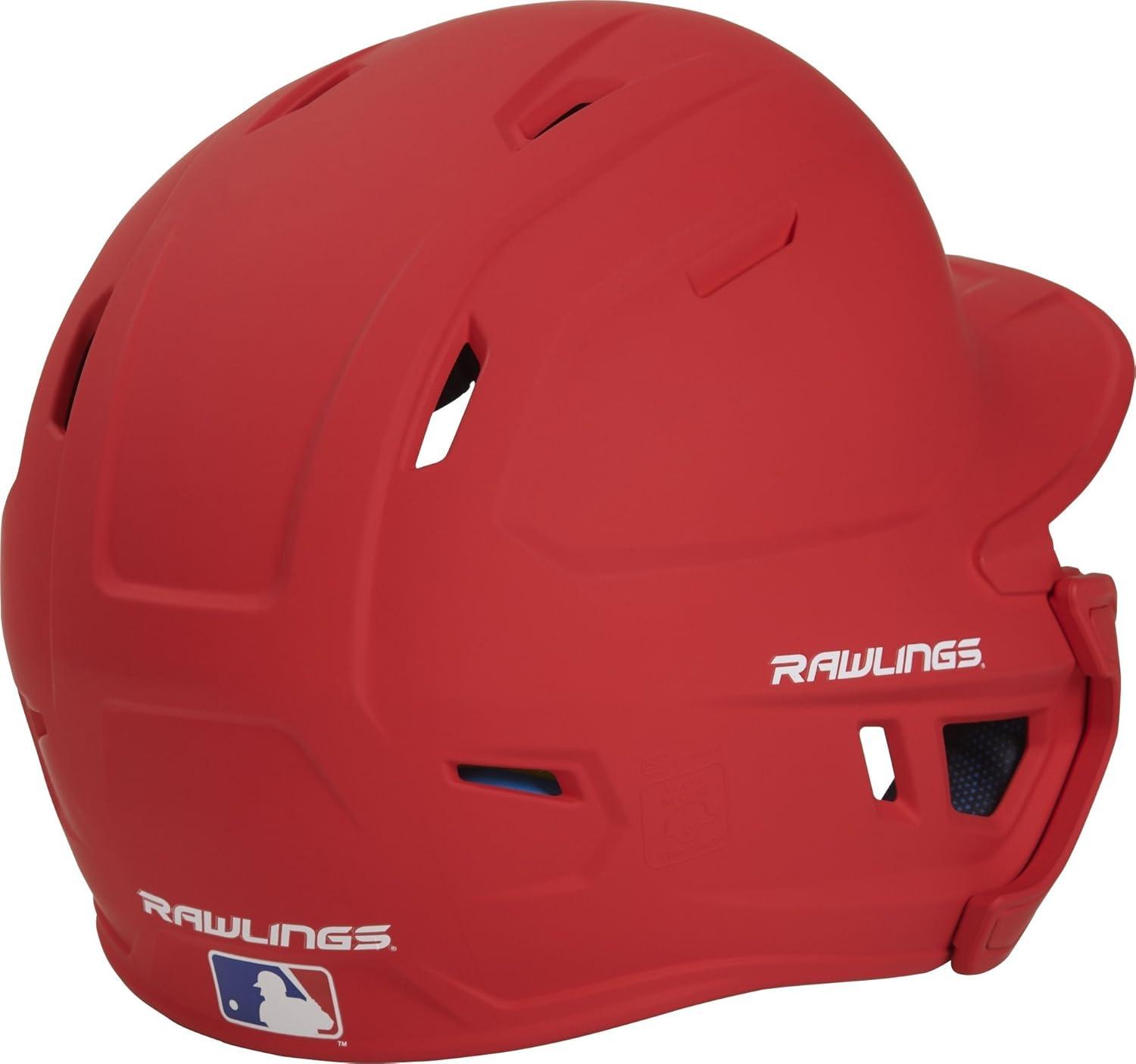 imageRawlings  MACH EXTENSION Batting Helmet with Jaw Guard Included  RightHand Batter amp LeftHand Batter Options  Junior amp Senior Sizes  Multiple ColorsMatte Scarlet