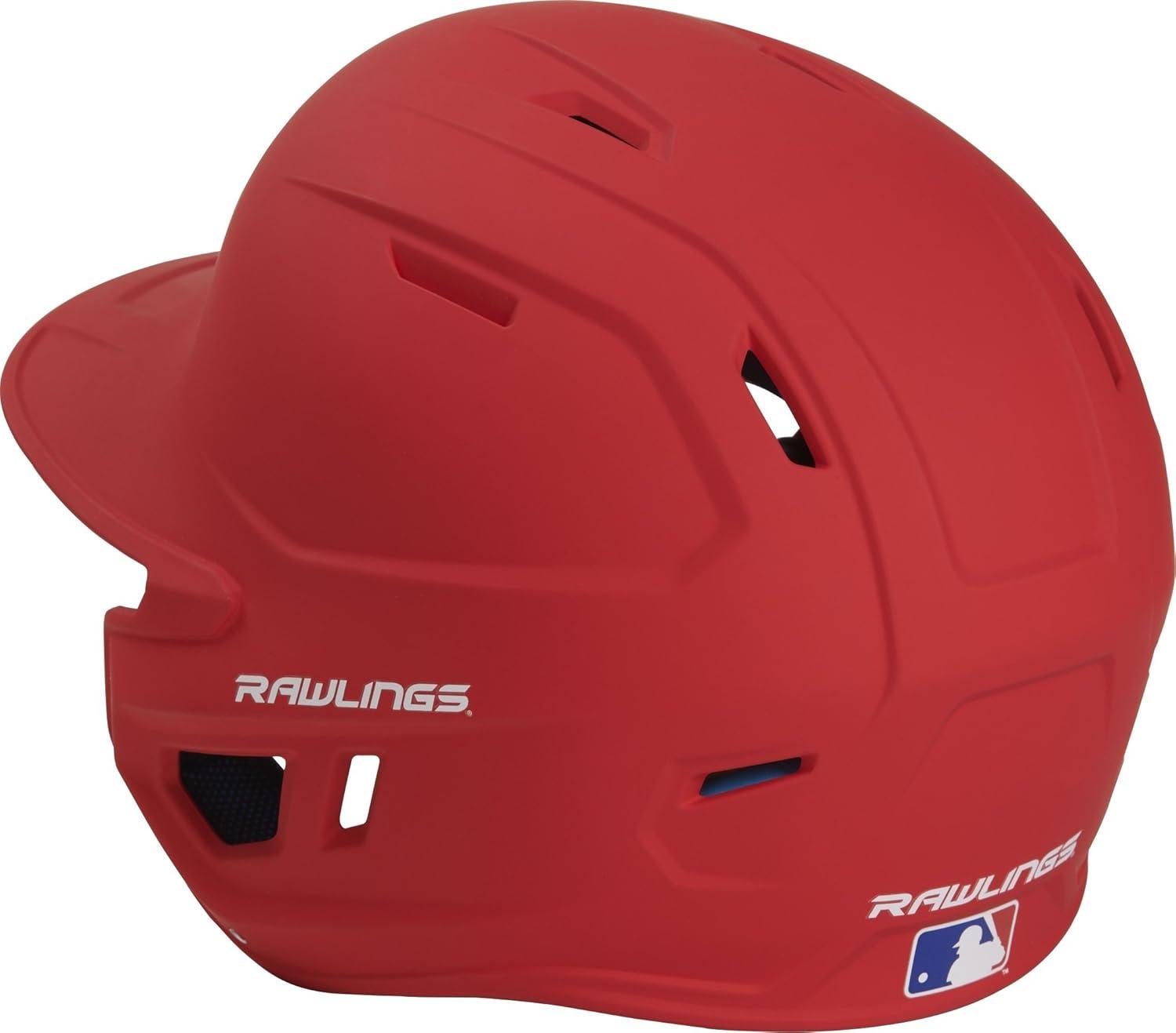 imageRawlings  MACH EXTENSION Batting Helmet with Jaw Guard Included  RightHand Batter amp LeftHand Batter Options  Junior amp Senior Sizes  Multiple ColorsMatte Scarlet