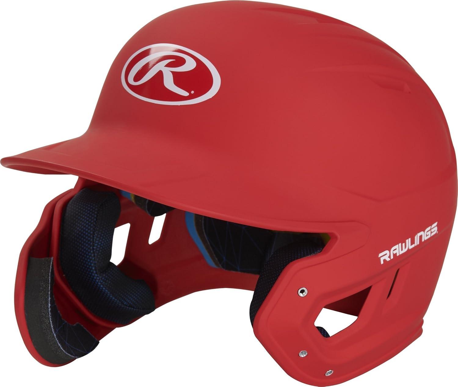 imageRawlings  MACH EXTENSION Batting Helmet with Jaw Guard Included  RightHand Batter amp LeftHand Batter Options  Junior amp Senior Sizes  Multiple ColorsMatte Scarlet