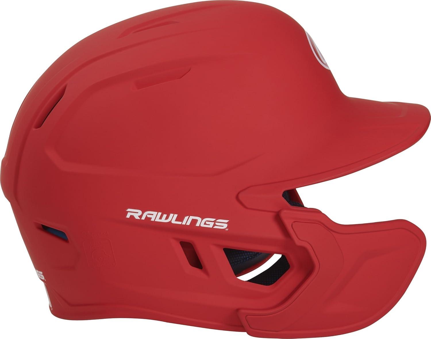 imageRawlings  MACH EXTENSION Batting Helmet with Jaw Guard Included  RightHand Batter amp LeftHand Batter Options  Junior amp Senior Sizes  Multiple ColorsMatte Scarlet