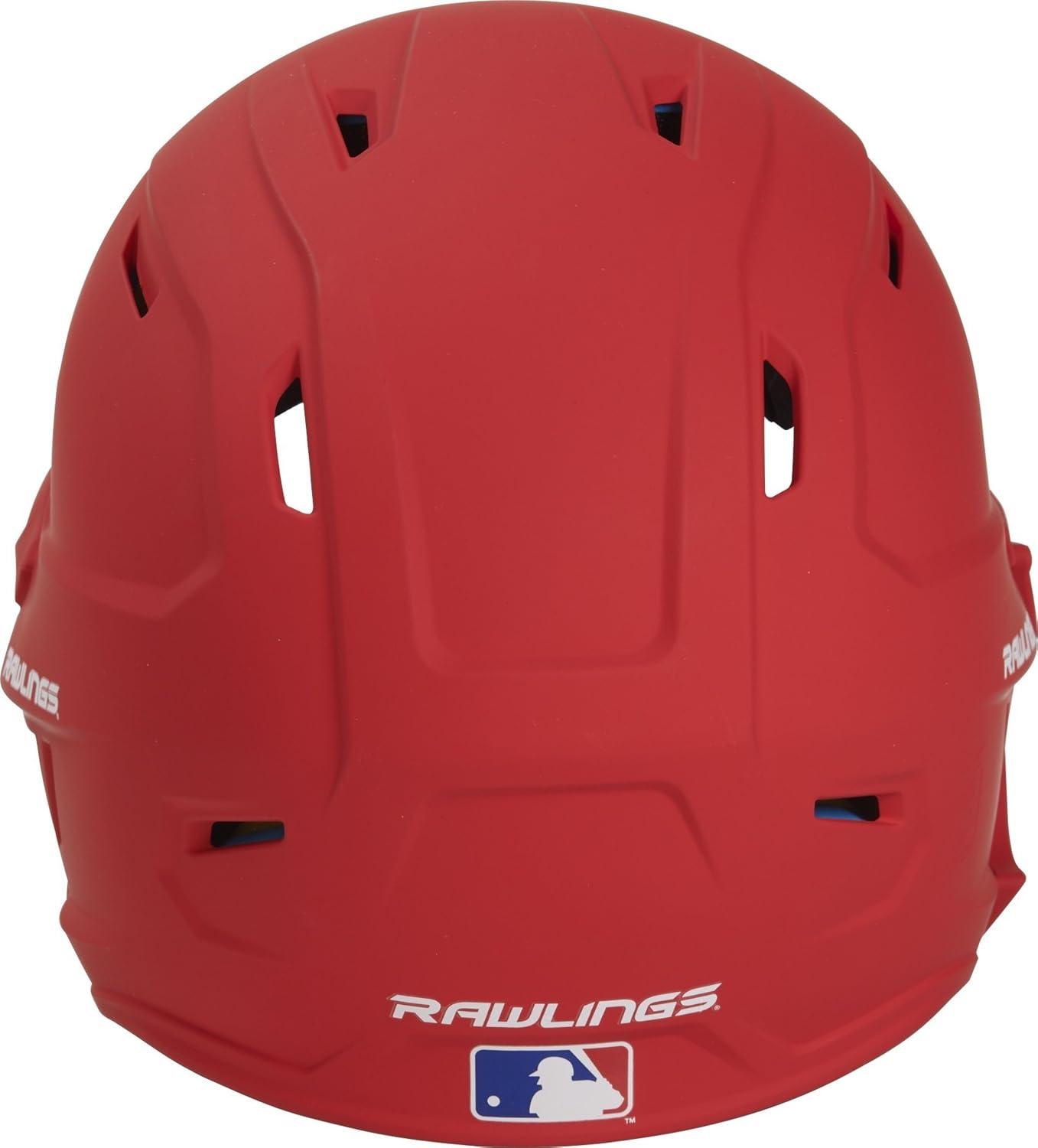 imageRawlings  MACH EXTENSION Batting Helmet with Jaw Guard Included  RightHand Batter amp LeftHand Batter Options  Junior amp Senior Sizes  Multiple ColorsMatte Scarlet