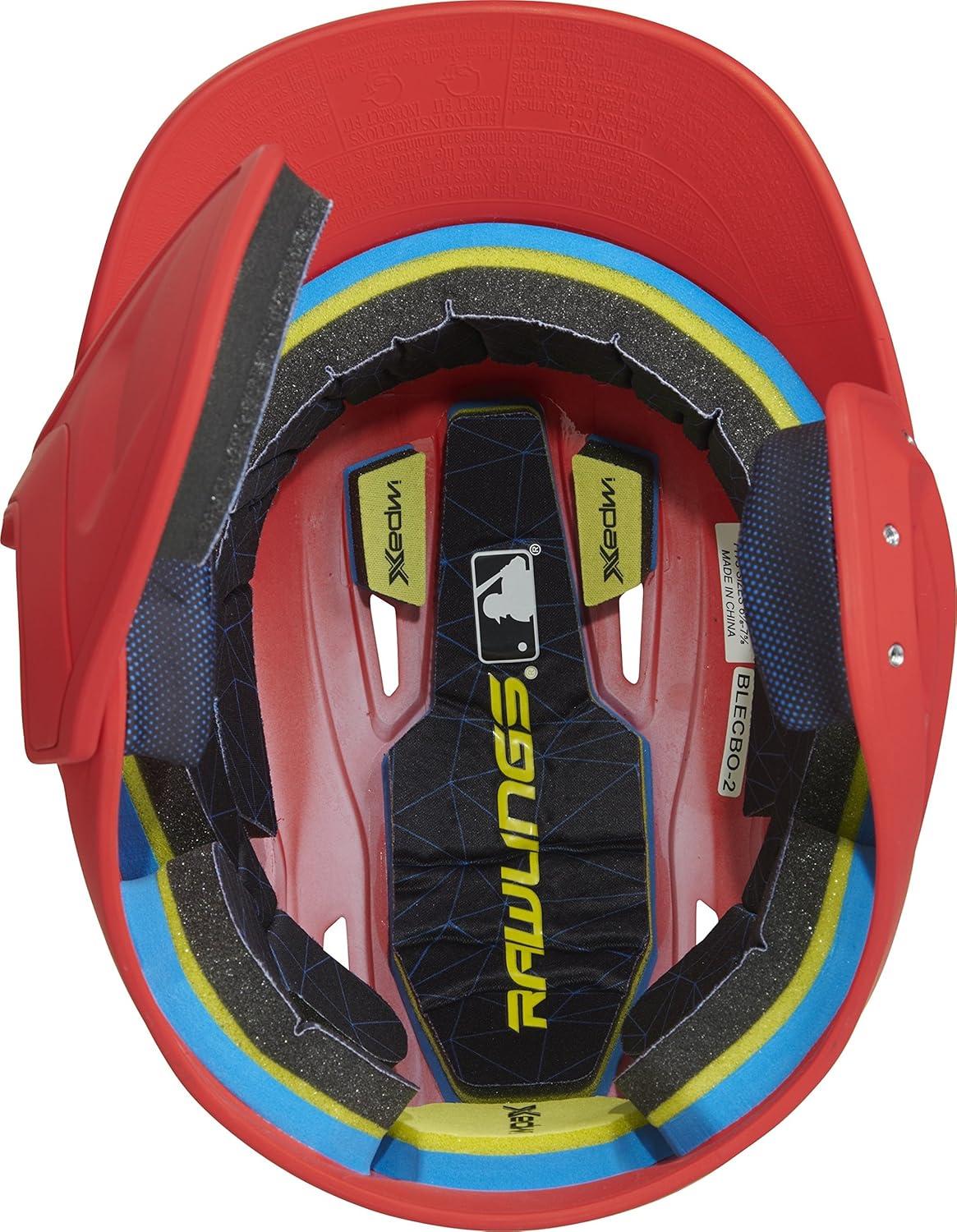 imageRawlings  MACH EXTENSION Batting Helmet with Jaw Guard Included  RightHand Batter amp LeftHand Batter Options  Junior amp Senior Sizes  Multiple ColorsMatte Scarlet