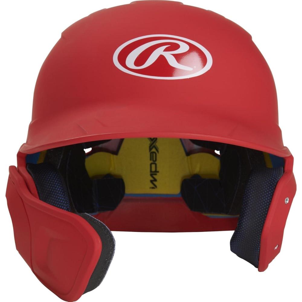 imageRawlings  MACH EXTENSION Batting Helmet with Jaw Guard Included  RightHand Batter amp LeftHand Batter Options  Junior amp Senior Sizes  Multiple ColorsMatte Scarlet
