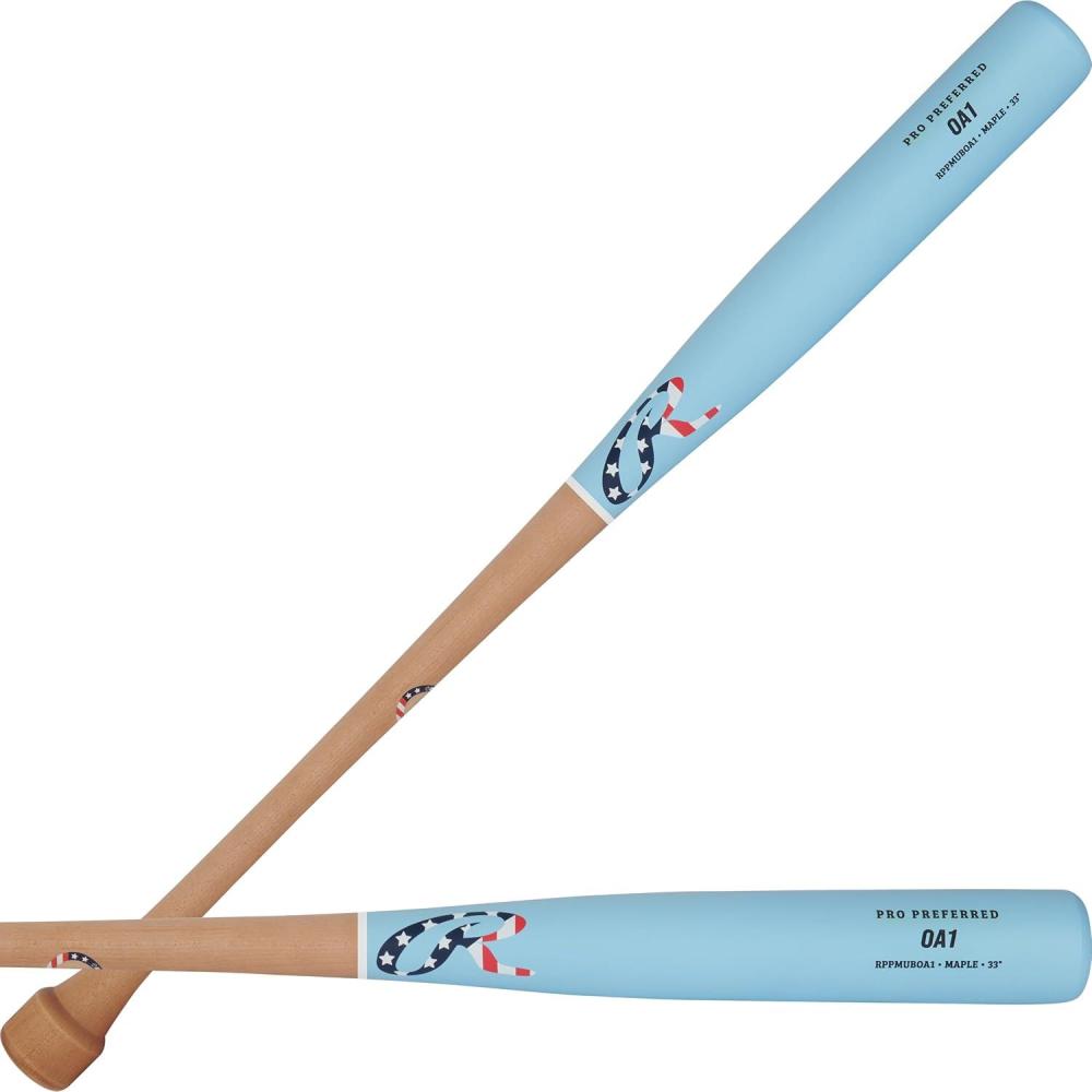 imageRawlings  Pro Preferred Maple Wood Baseball Bat  Gameday Profile  TroutHarperMachadoAlbiesNatural  Columbia Blue  Pro Preferred