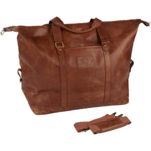 Rawlings | Leather Weekender Duffle Bag Collection | Genuine Leather | Multiple Styles & Colors(Brown | Away Game Collection)