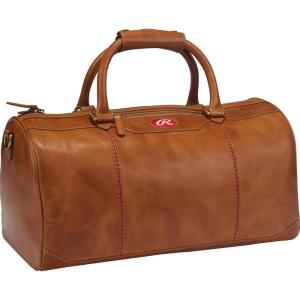 Rawlings | Leather Weekender Duffle Bag Collection | Genuine Leather | Multiple Styles & Colors(Brown | Baseball Stitch Collection)