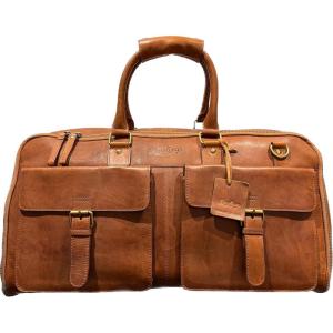 Rawlings | Leather Weekender Duffle Bag Collection | Genuine Leather | Multiple Styles & Colors(Light Brown | Classic Collection)
