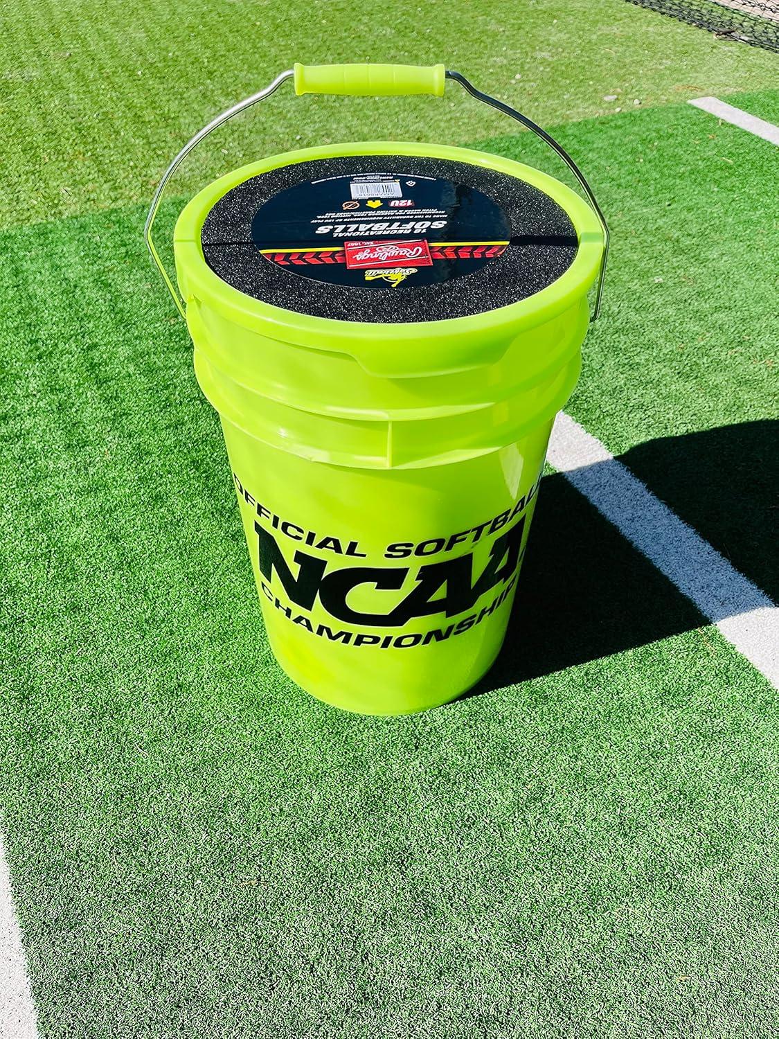 imageRawlings  Bucket of 18 Practice Softballs  Ages 12U  12  Synthetic Cover2023