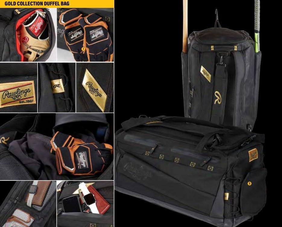 imageRawlings  GOLD COLLECTION DUFFEL Equipment Bag  BaseballSoftball  Standard  XL SizesBlack