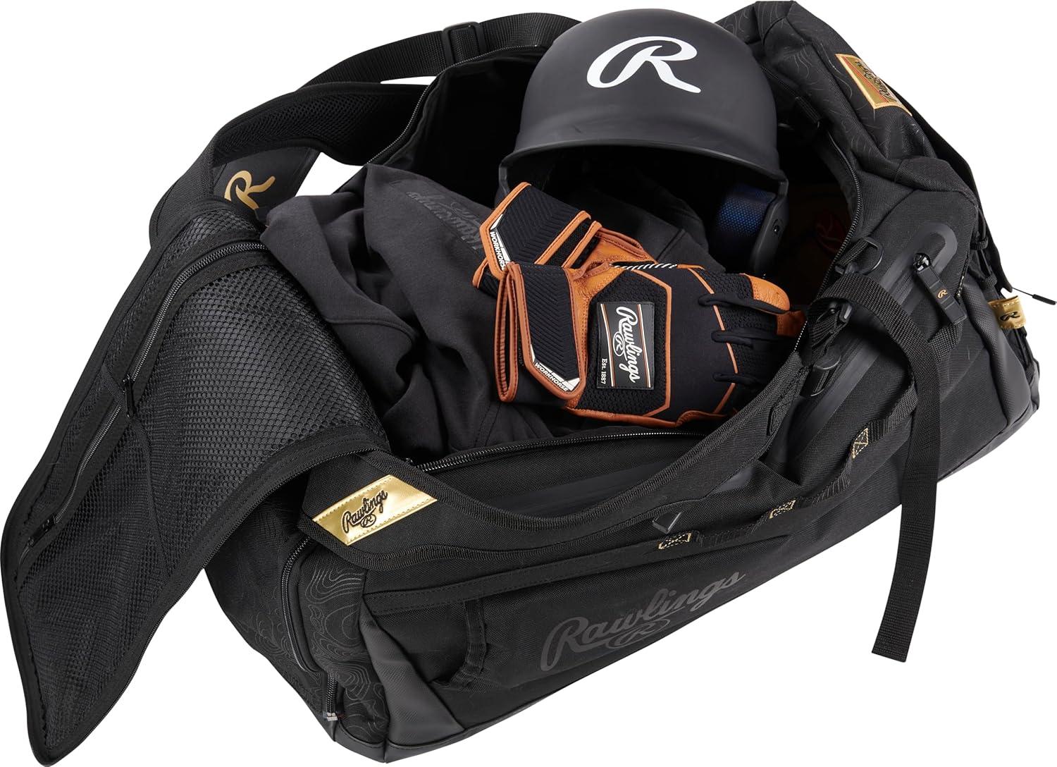 imageRawlings  GOLD COLLECTION DUFFEL Equipment Bag  BaseballSoftball  Standard  XL SizesBlack