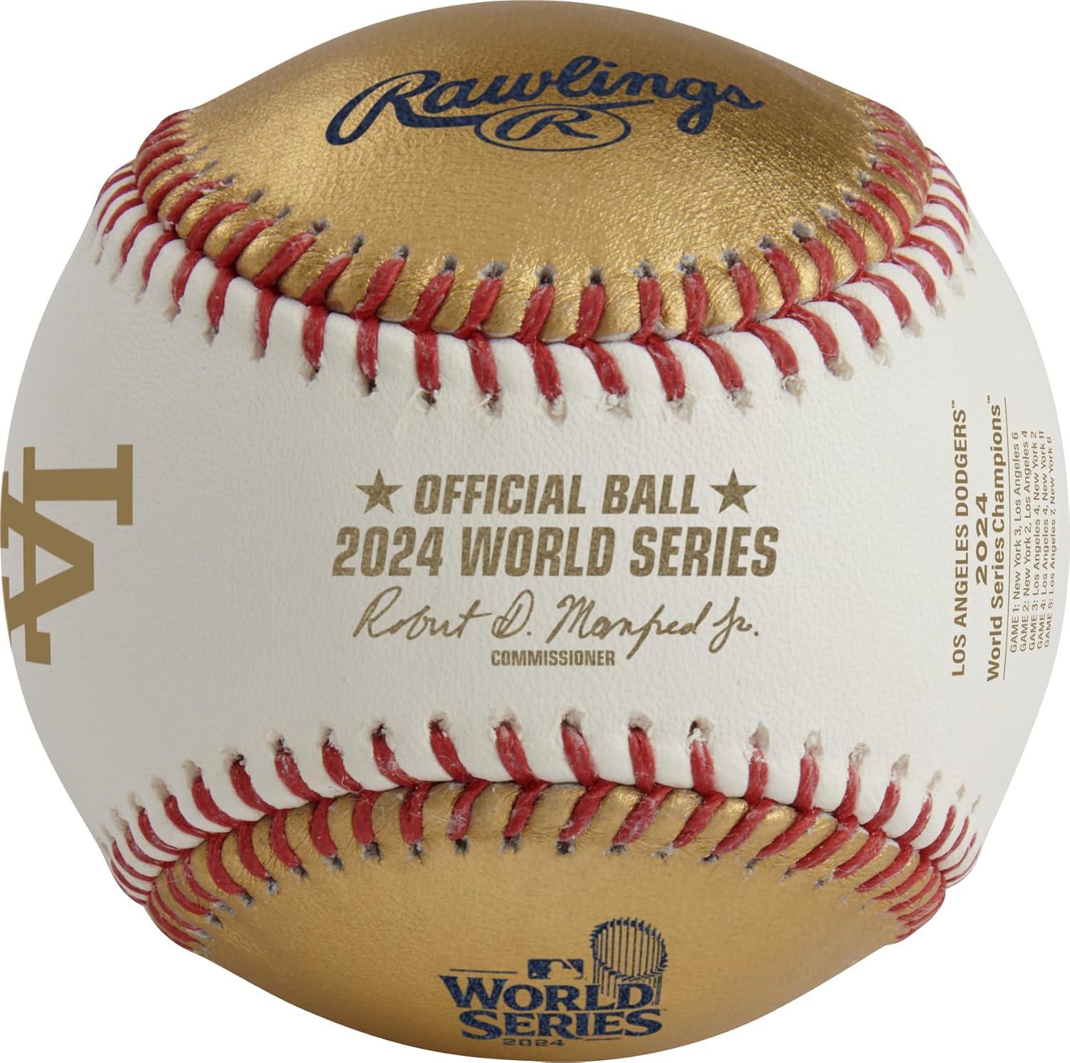 imageRawlings  Official 2024 World Series Champions  Los Angeles Dodgers  Commemorative Baseball  Multiple StylesWhiteGold  Leather  Champions