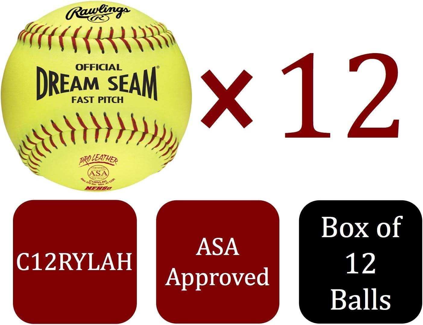 imageRawlings  Official Dream Seam Fastpitch Softballs  12 USAASA NFHS  C12RYLAH  Multiple Count Options12 Count