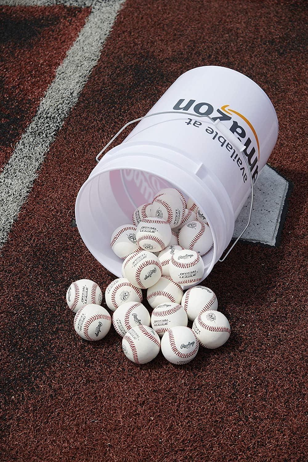 imageRawlings  Official League Competition Grade Baseballs  ROLB1X  GamePractice Use  Youth14U  Bucket  24 Count