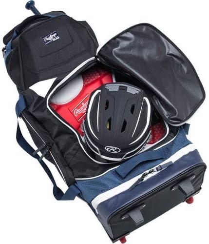 imageRawlings  R1502 Wheeled Catchers Bag  BaseballSoftball  Scarlet