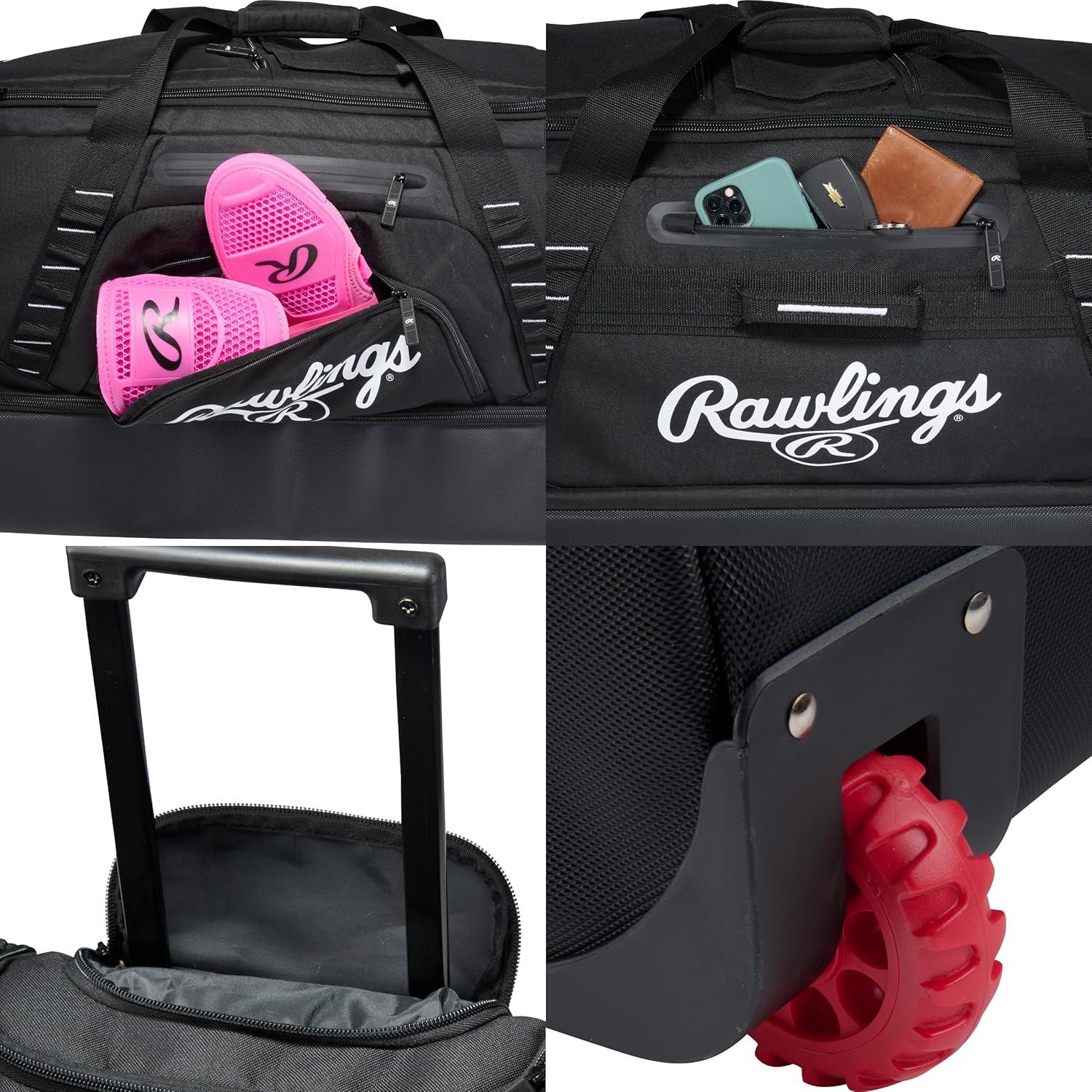 imageRawlings YADI 20 Wheeled Catchers Bag Yadier Molina Model BaseballSoftball Multiple StylesBlack