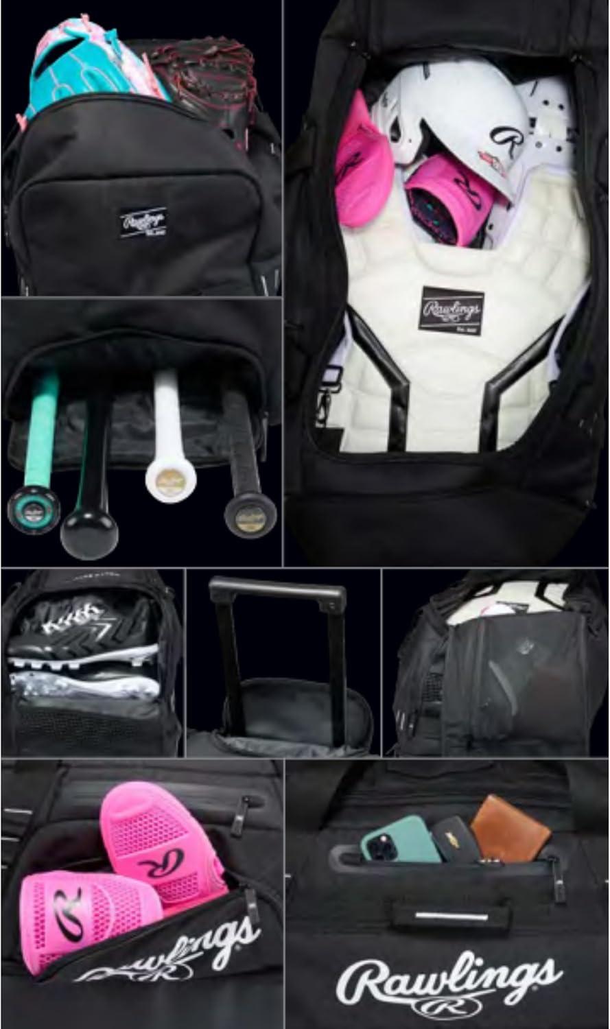 imageRawlings YADI 20 Wheeled Catchers Bag Yadier Molina Model BaseballSoftball Multiple StylesBlack