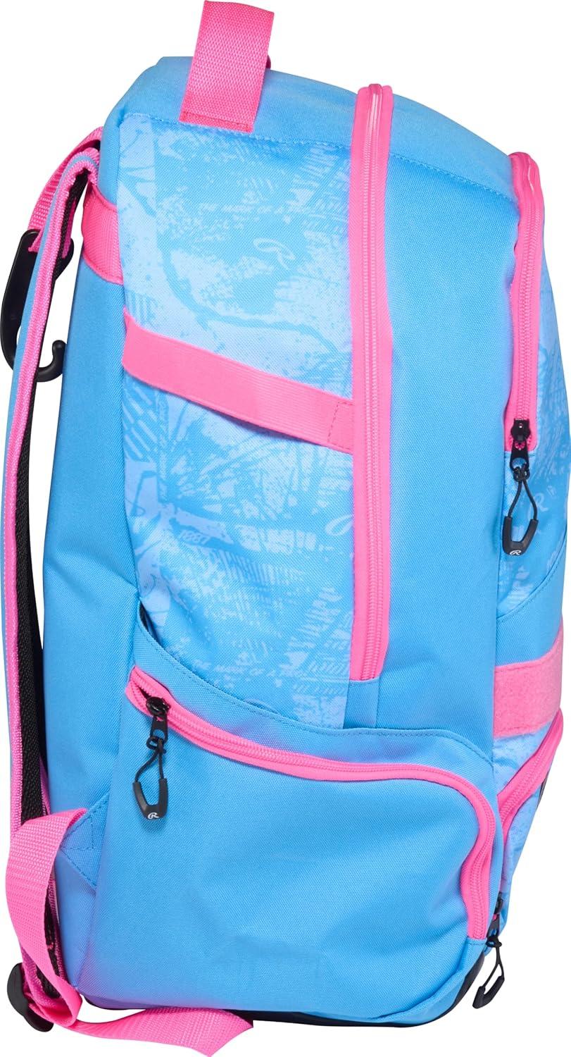 imageRawlings Rawlings  Gamer Series Backpack Equipment Bag  BaseballSoftball  Multiple ColorsColumbia Blue  Pink