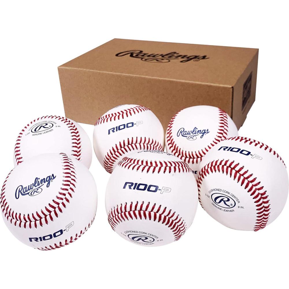 imageRawlings  R100P Practice Baseballs  Collegiate  High School  Youth  FlatRaised Seam Options9
